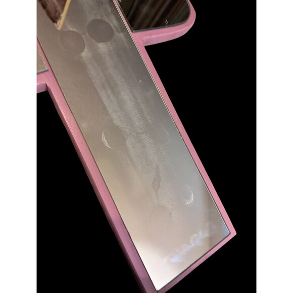 Vintage 90s Cactus Shaped 24.5” T Mirror wooden pink Read by Jaime Rice - Picture 10 of 10